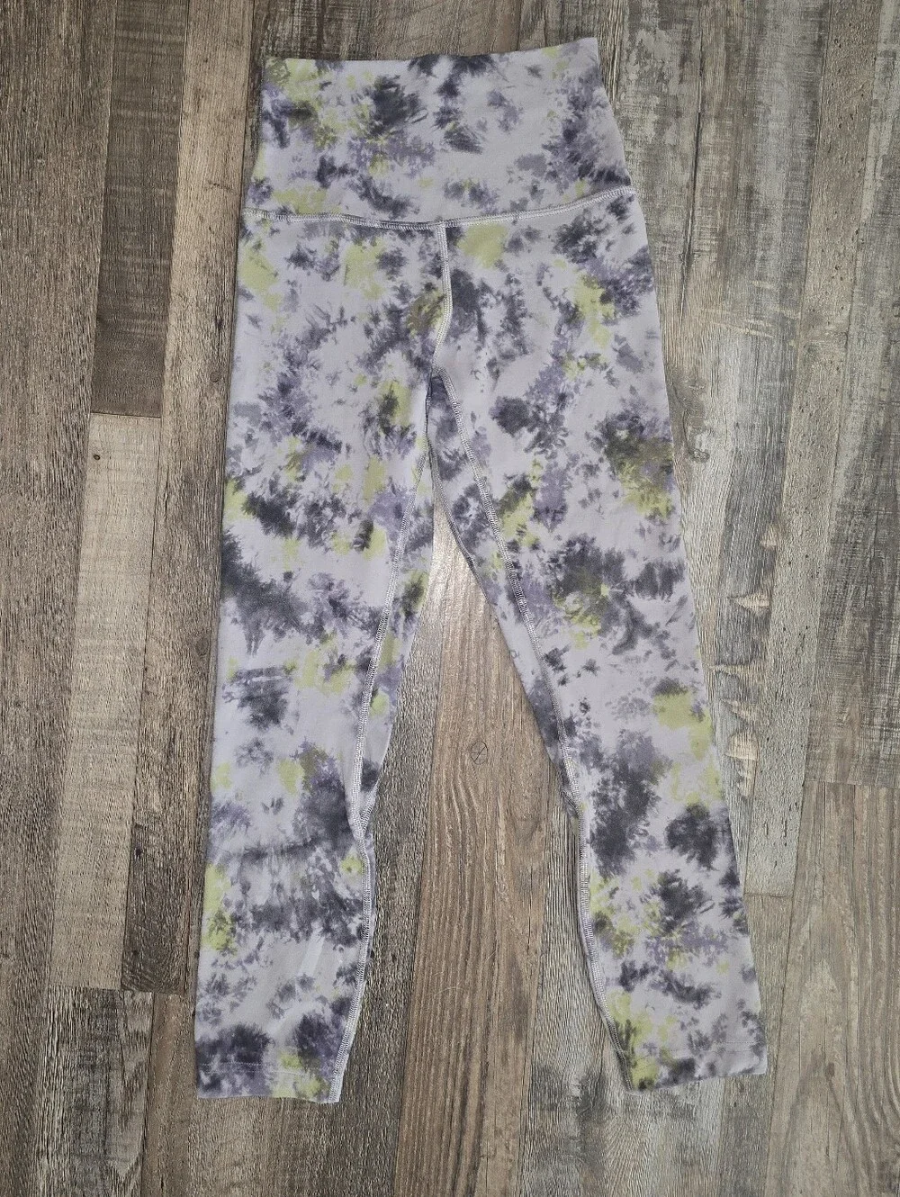 Lululemon Align High-Rise Radial Tie Dye Mauve Grey Multi Crop Leggings Size: 2